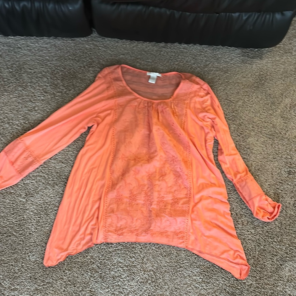 Peachy tunic by design history